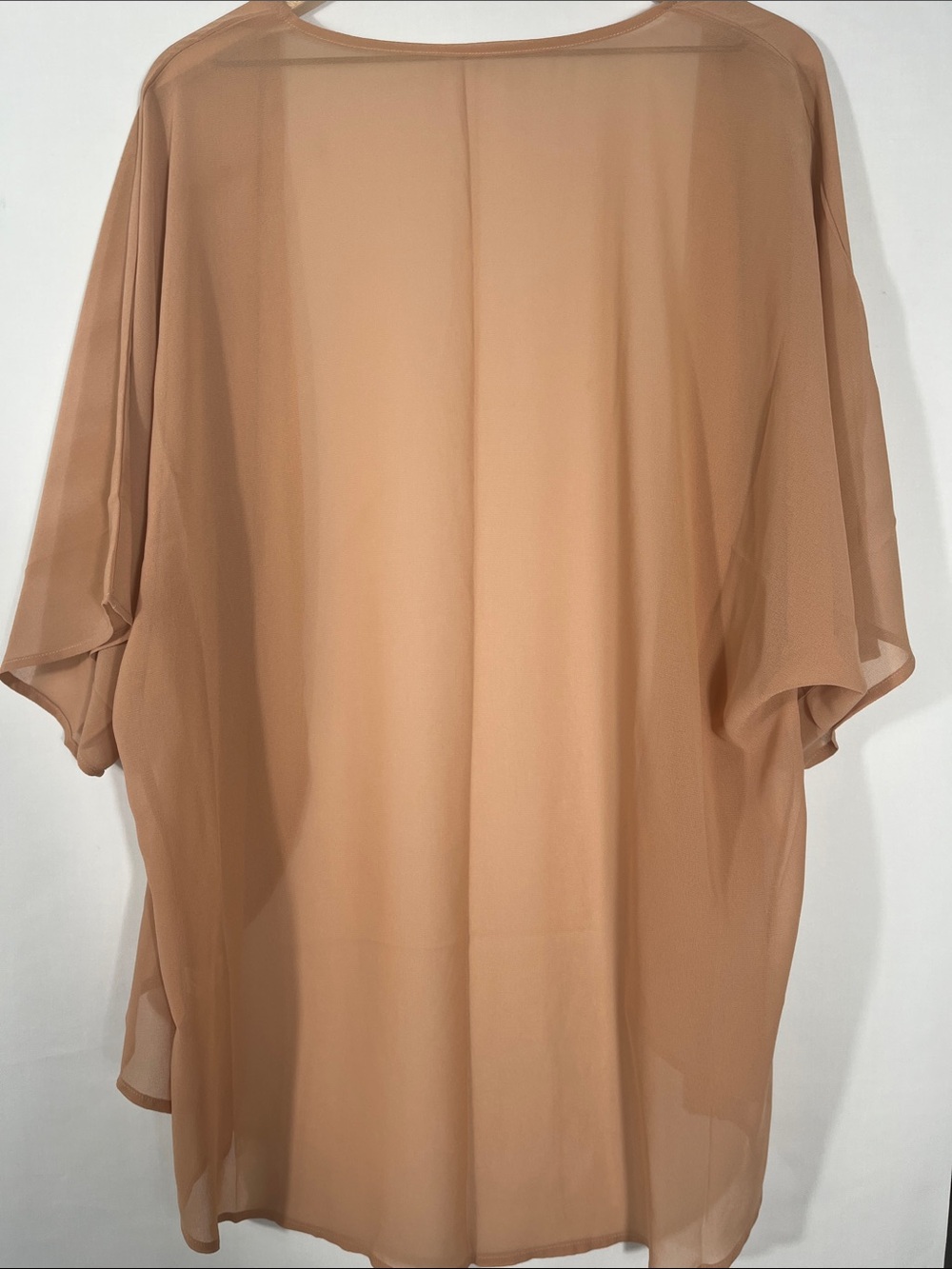 Sheer Draped Kimono Cardigan in Light Brown - Picture 6 of 6